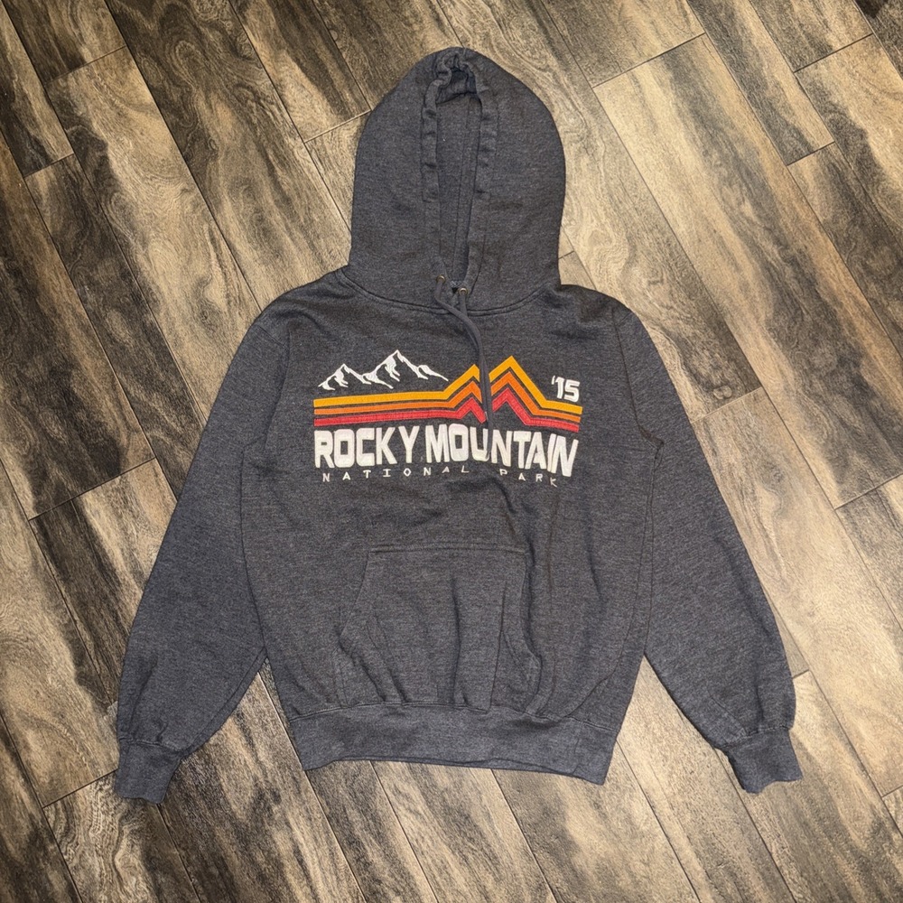 Rocky Mountain Fleece Pullover Hoodie Men's Small Prairie Mountain Long-Sleeve